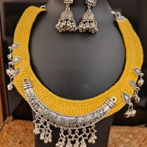 Crochet Necklace Set- Crescent