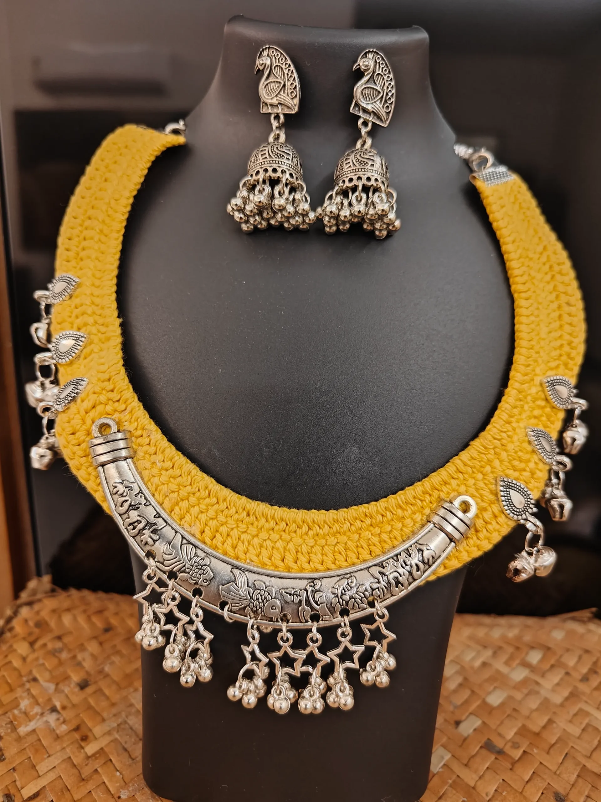 Crochet Necklace Set- Crescent