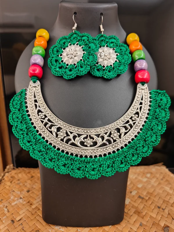 Crochet Necklace Set- Floral