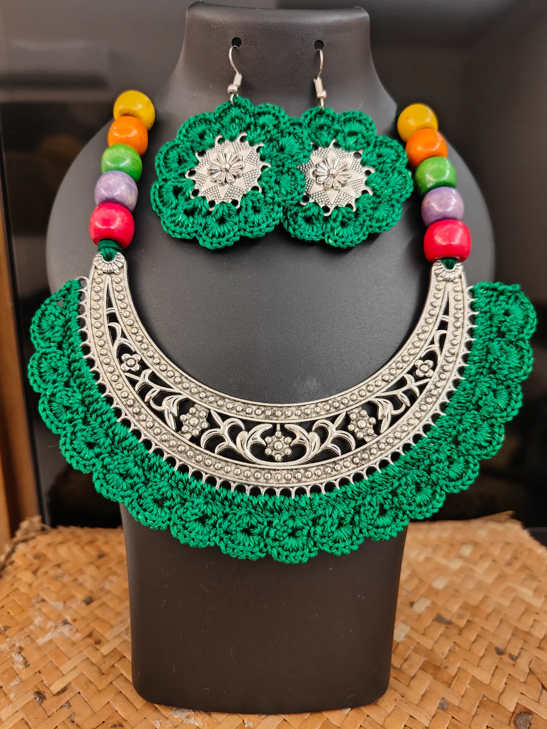 Crochet Necklace Set- Floral