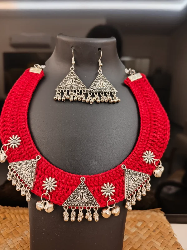 Crochet Necklace Set-Triangle