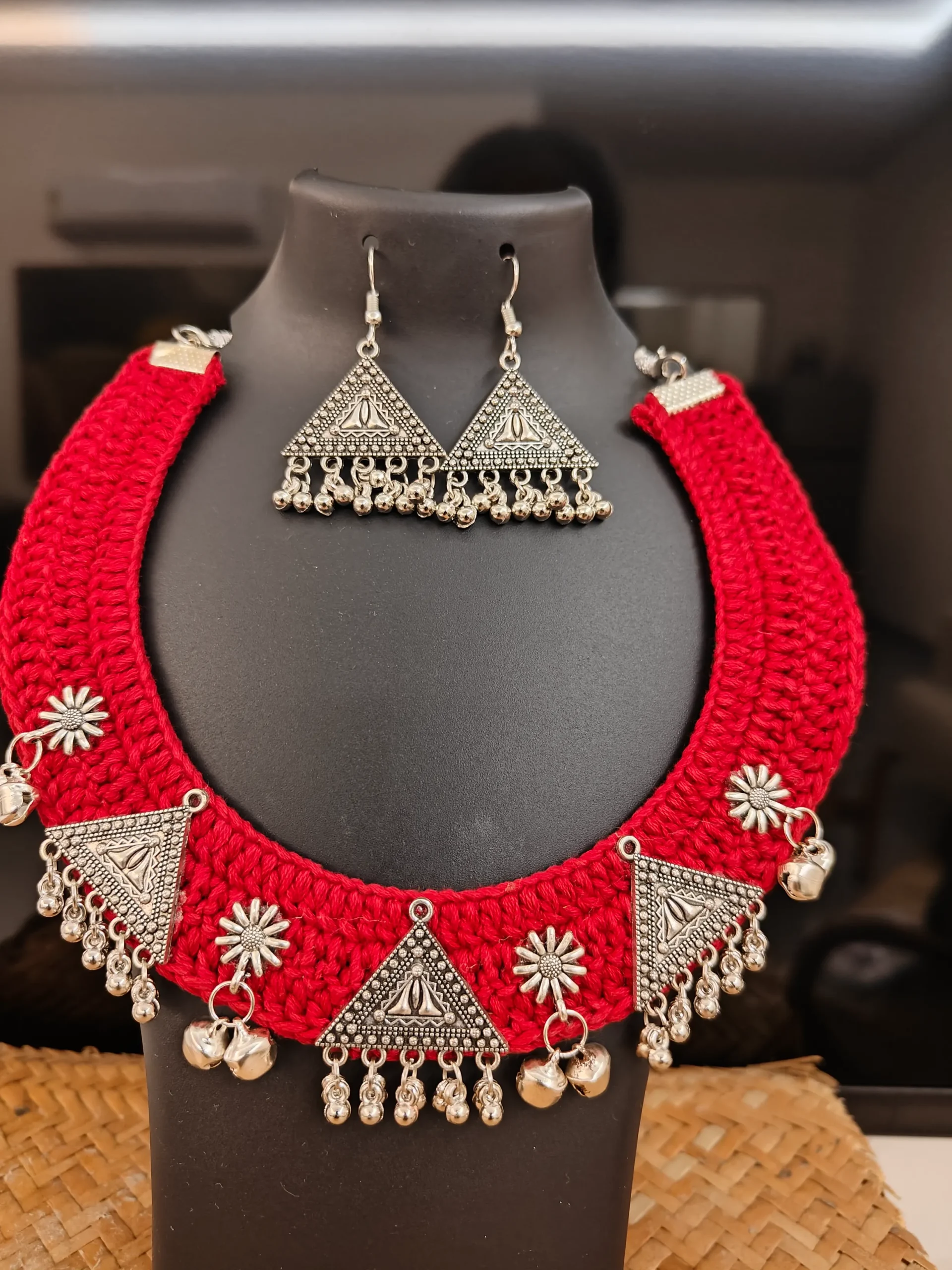 Crochet Necklace Set-Triangle