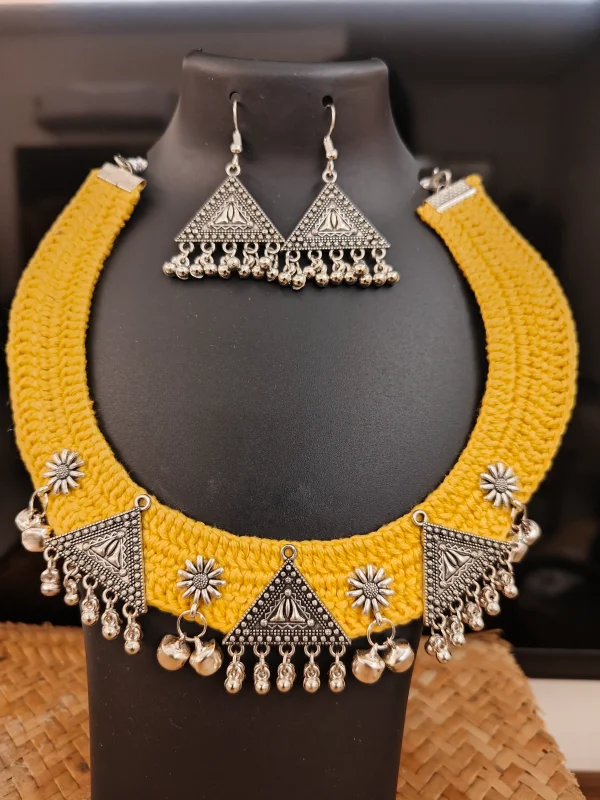 Crochet Necklace Set-Triangle - Image 3