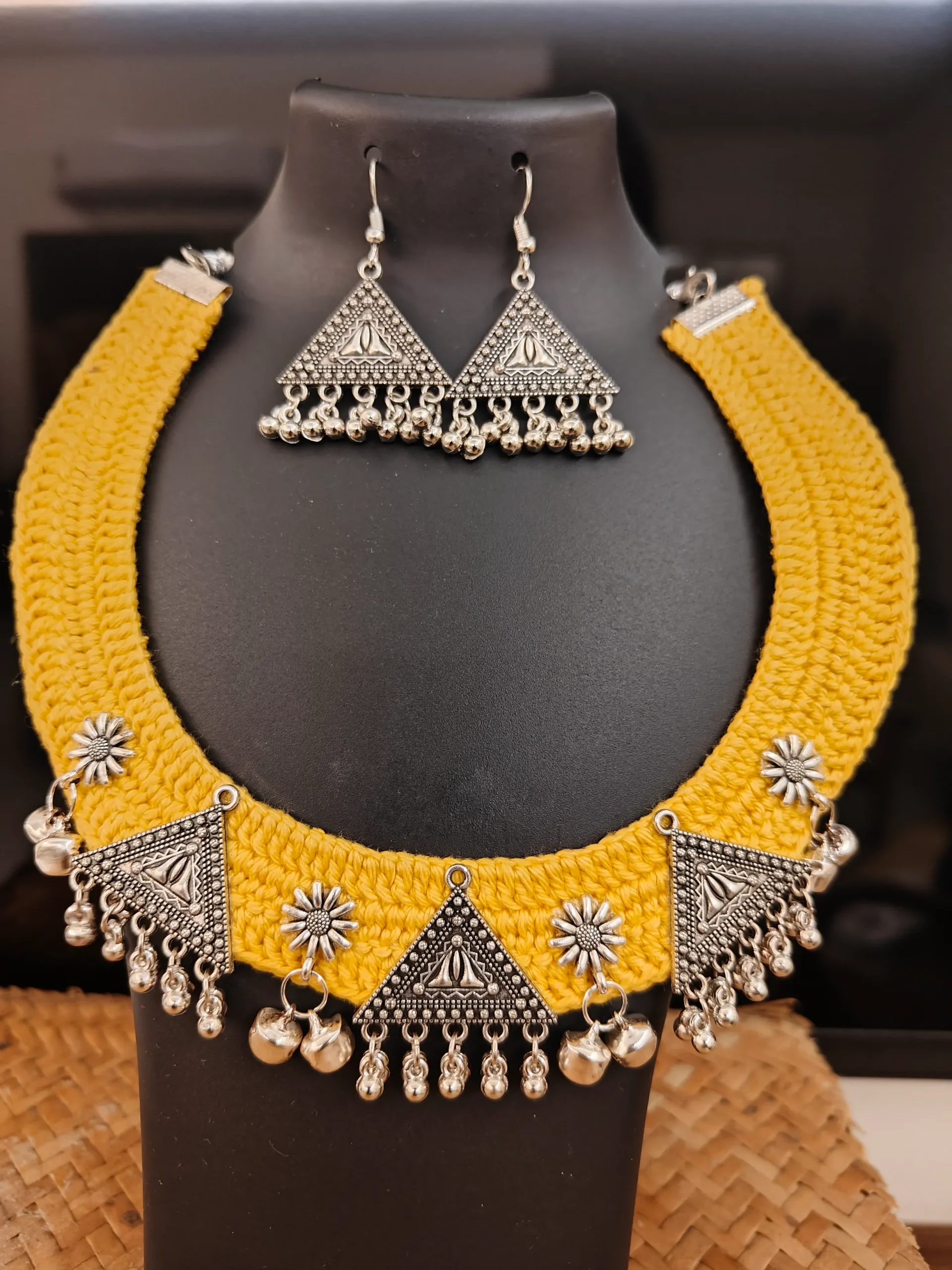 Crochet Necklace Set-Triangle - Image 3