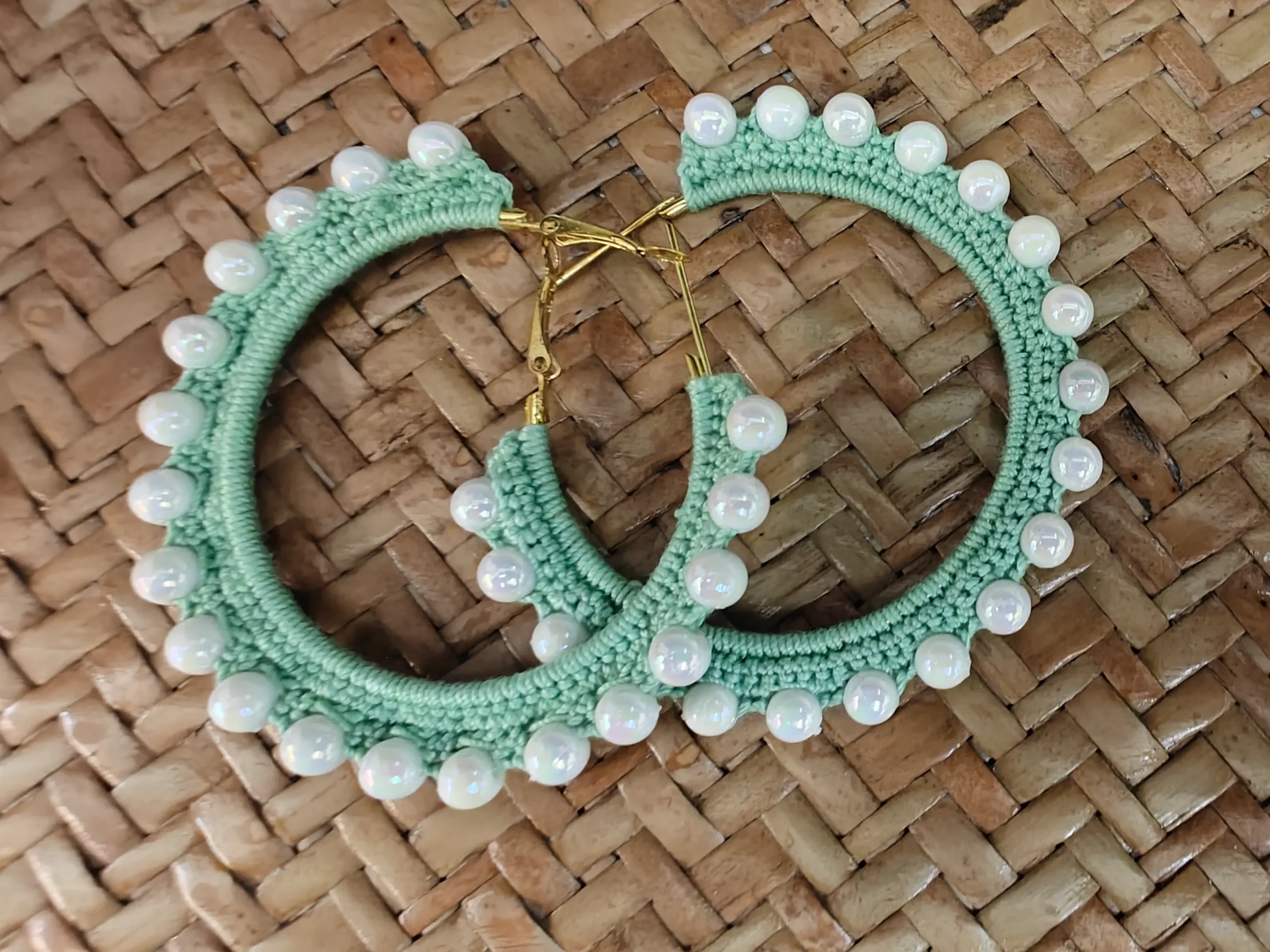 Crochet pearl hoops - Image 2
