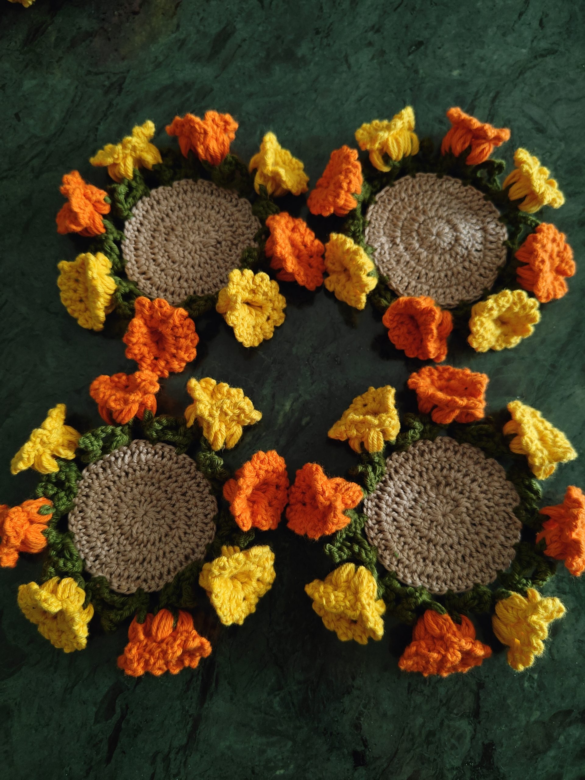Coasters - Yellow Orange bellflowers - Image 2